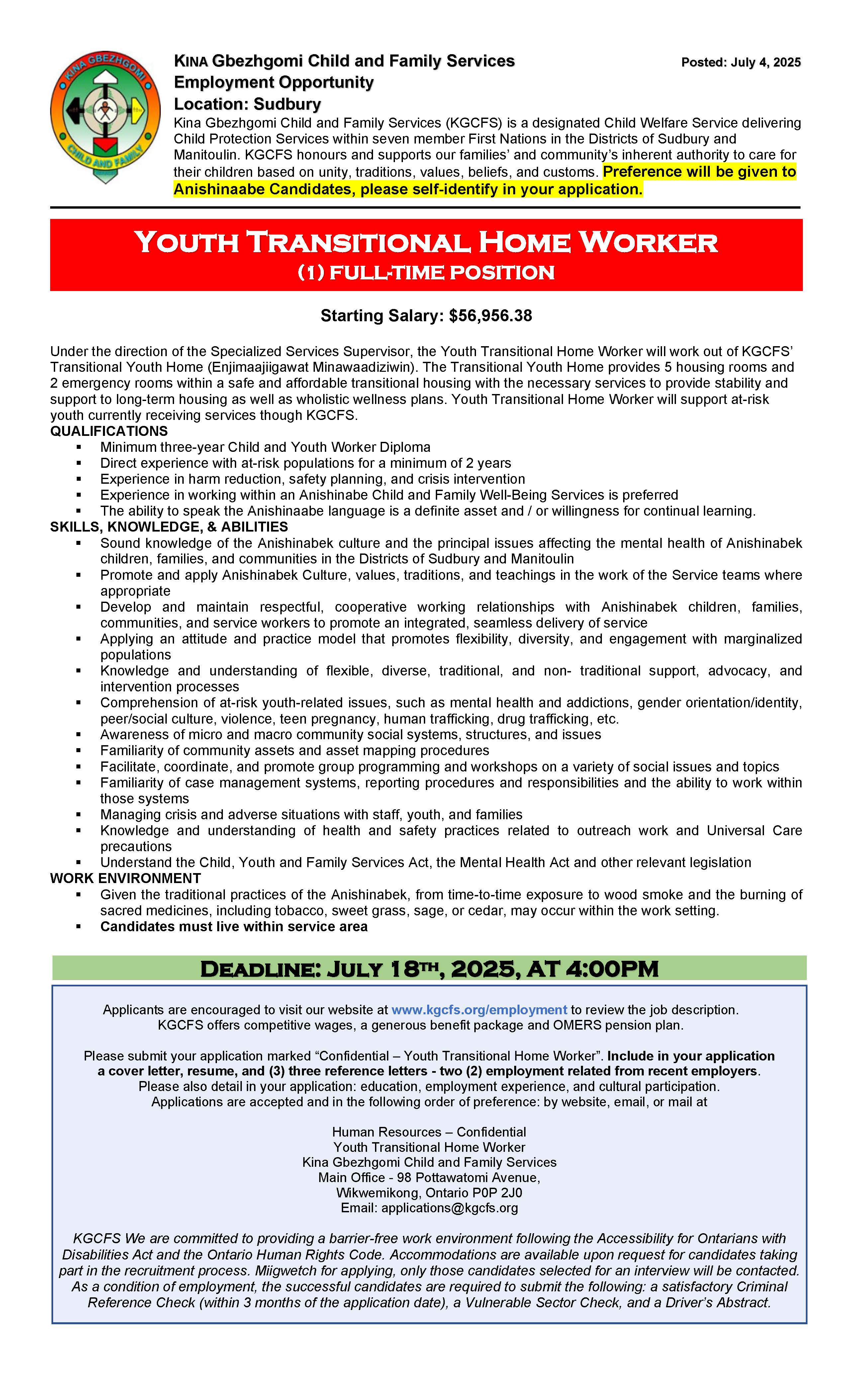 EXP. 18 College Manitoulin Island Team Assistant