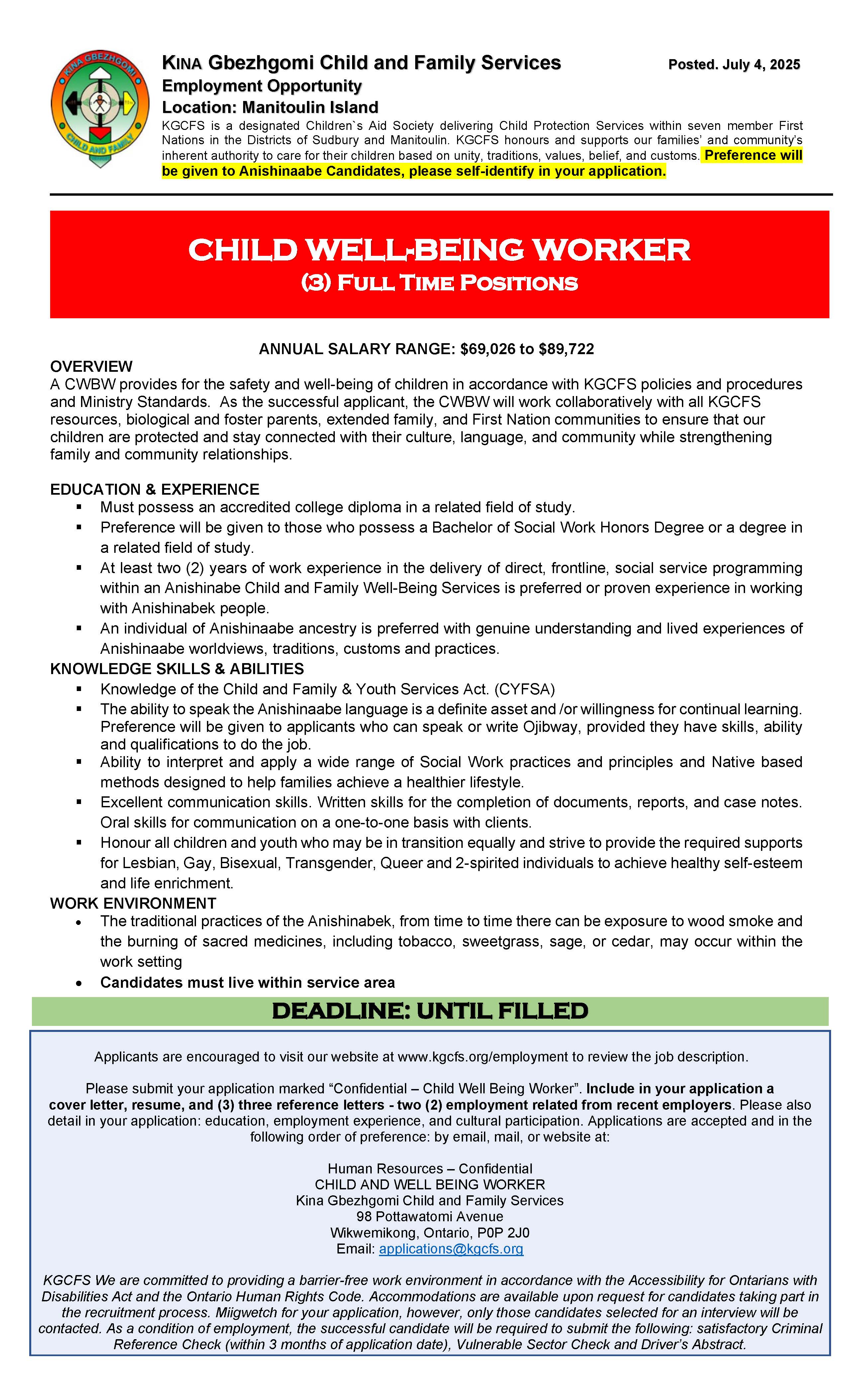 EXP. 18 College Manitoulin Island Team Assistant