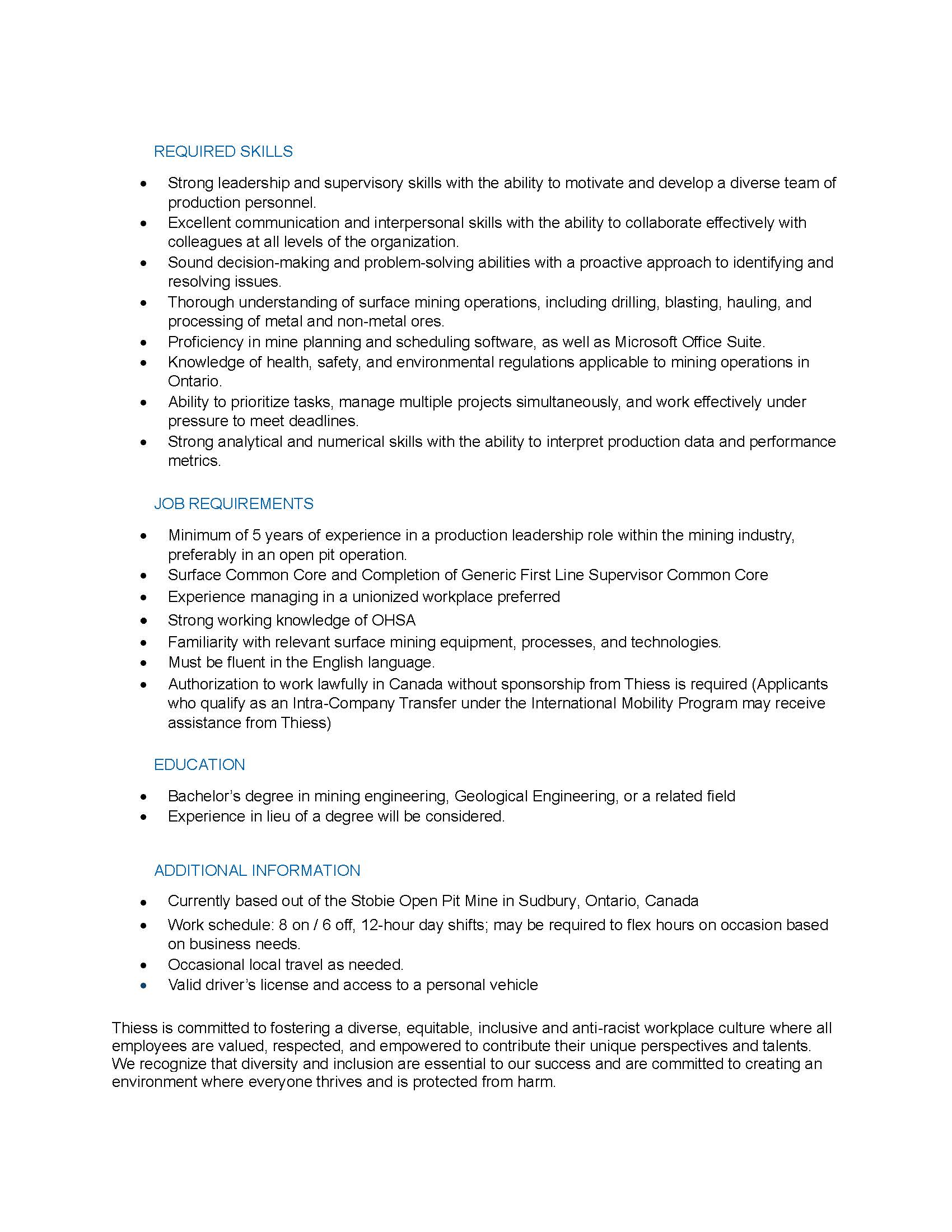 Job Posting Production Superintendent Page 2