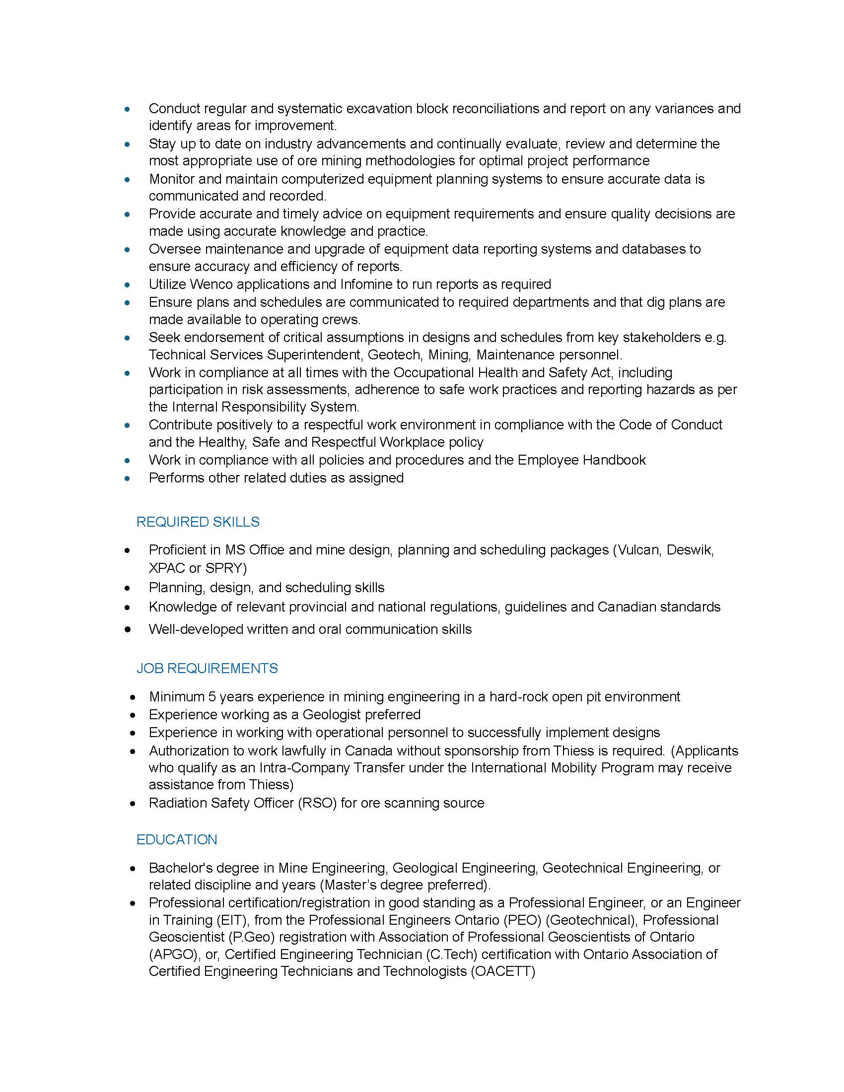 Stobie Job Posting Mine Engineer Supervisor Page 2