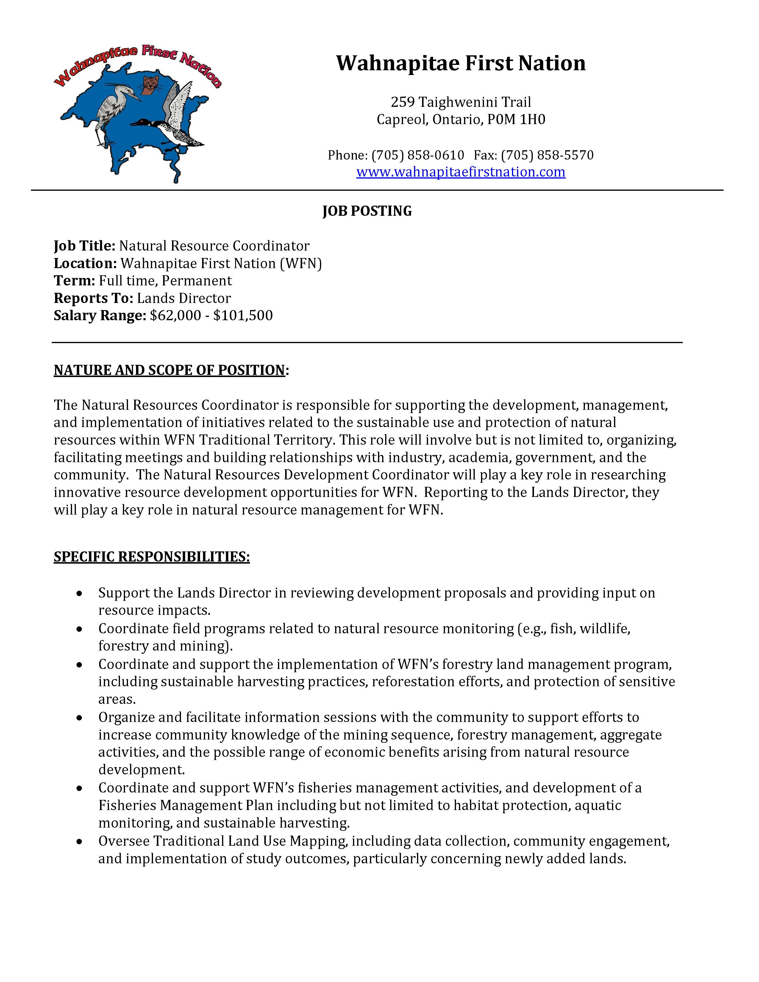 Natural Resource Coordinator Page 1