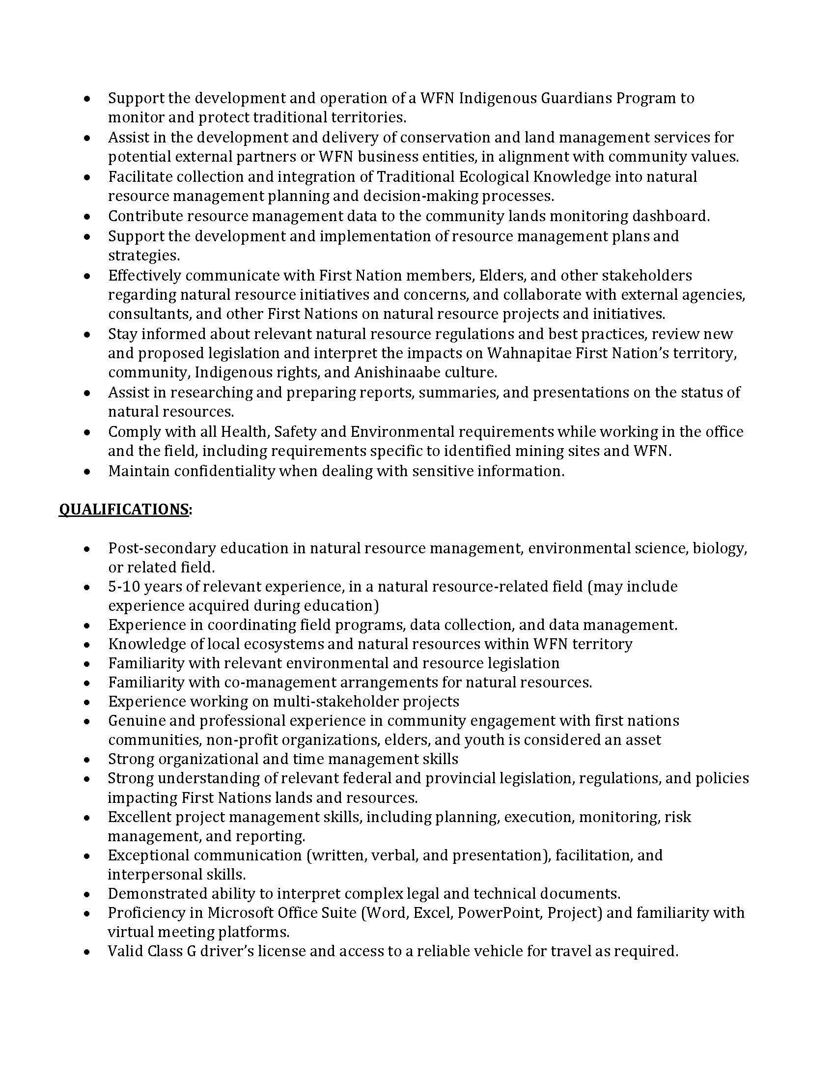 Natural Resource Coordinator Page 2