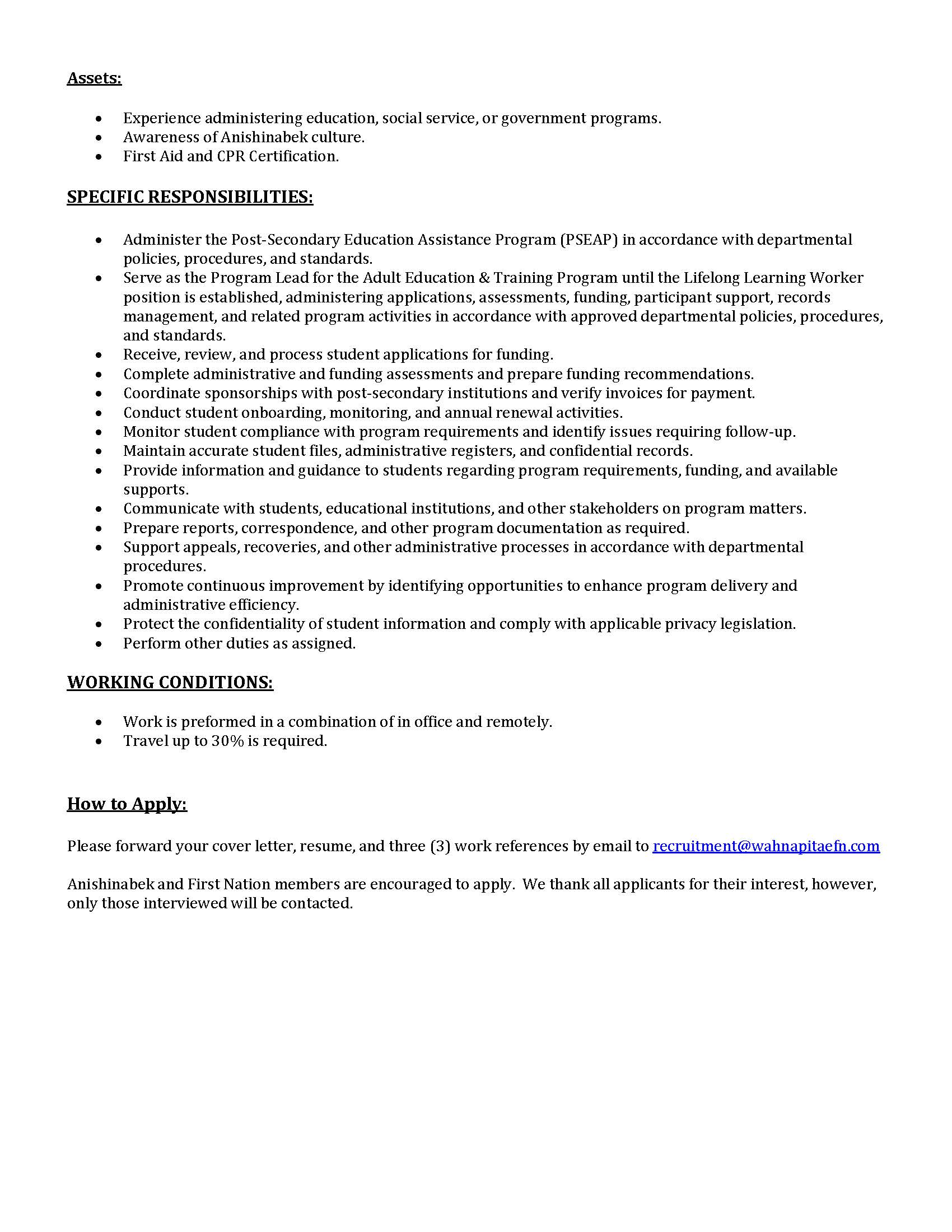 Post Secondary Worker Page 2