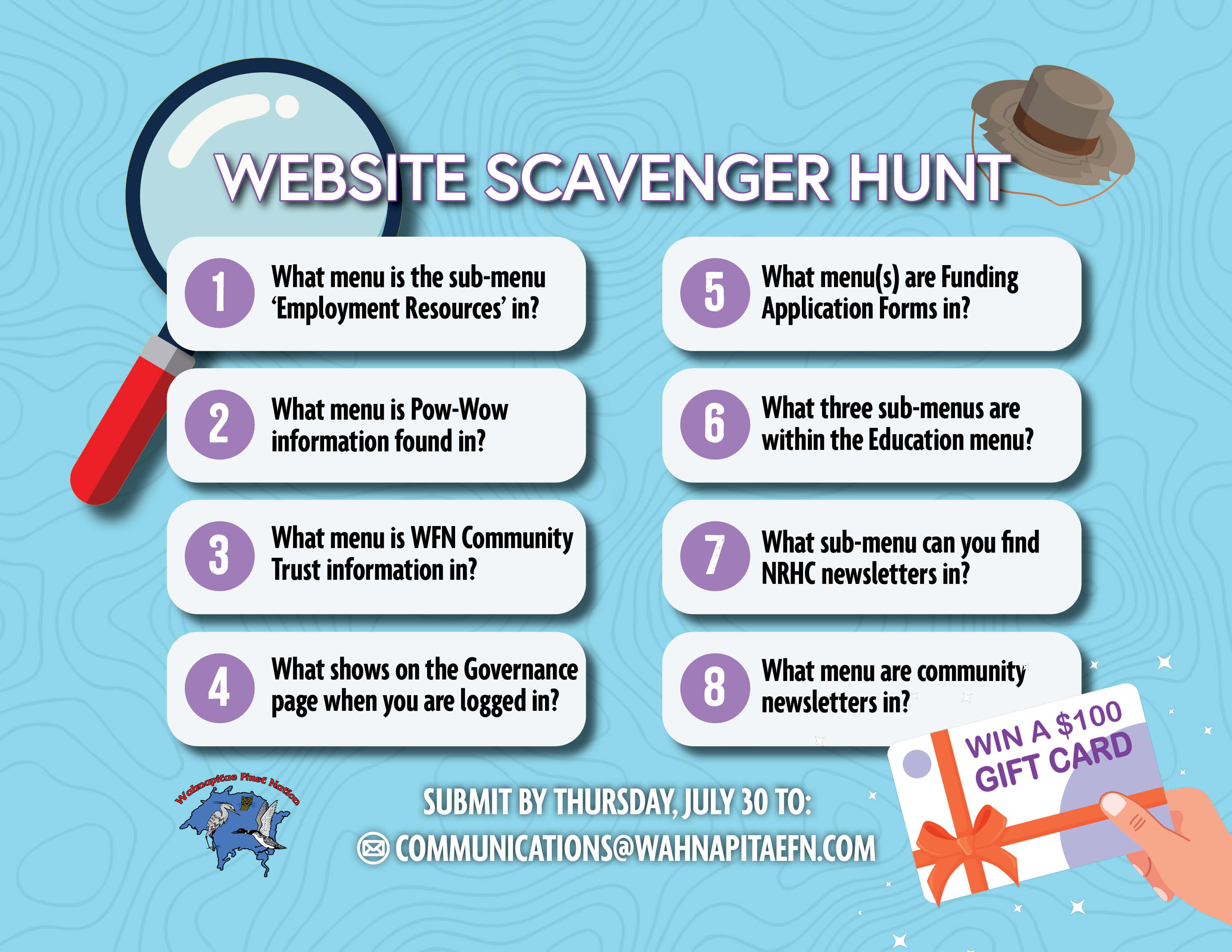 Website Scavenger Hunt Flyer