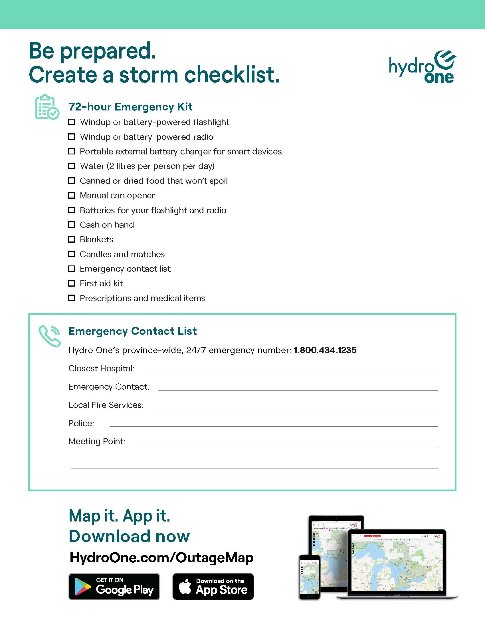 hydro one outage checklist Page 2